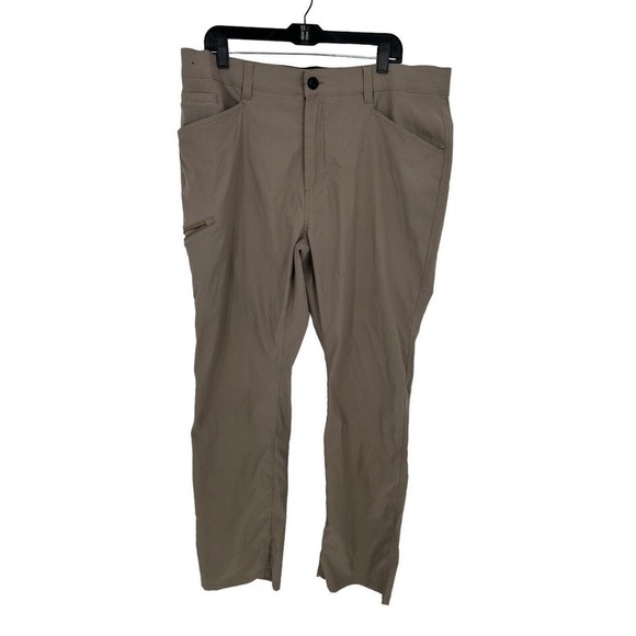 Orvis Men's Flat Front Nylon Canvas Pants Khaki Tan Size 40x34 (Note Flaw) - Picture 3 of 16